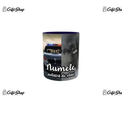 Politist de elita,(numele), cana personalizata cu text, 330ml, model 3363